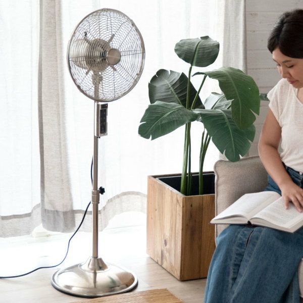 阪和 アンティーク風 シルバー調仕上げ メタルリビングファン 扇風機