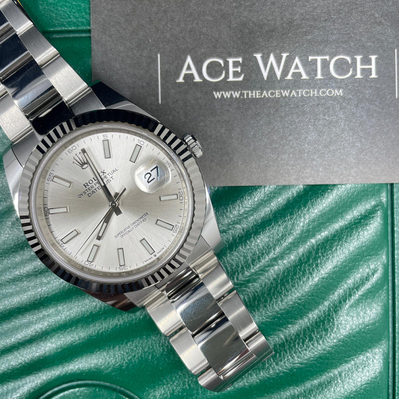 全新】 126334 Rolex Datejust 41 (狗牙圈板帶)(銀面) | Ace Watch 名