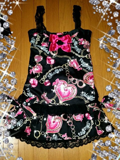 MARS マーズ ゼブラ薔薇柄 キャミソール ピンクMARSゼブラ薔薇柄キャミ