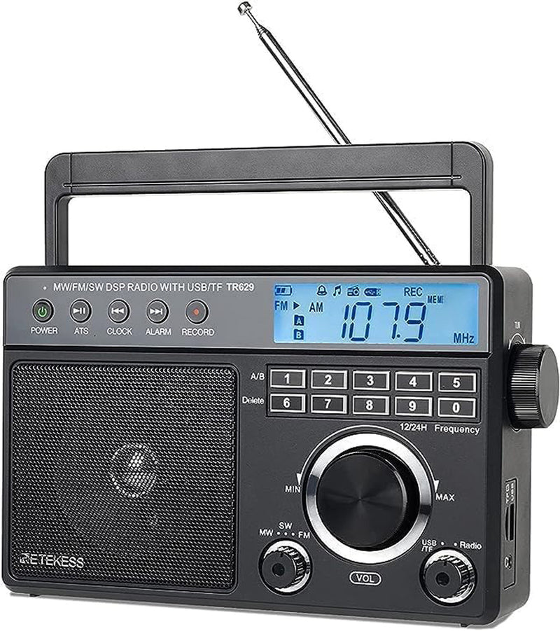 RETEKESS TR629 FM、AM、SWラジオ ポータブルラジオ バンドラジオ