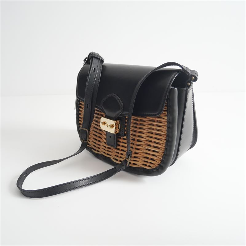 極美品ebagosオイルショルダーミニ 紅籐 BLACK ebagos オイル