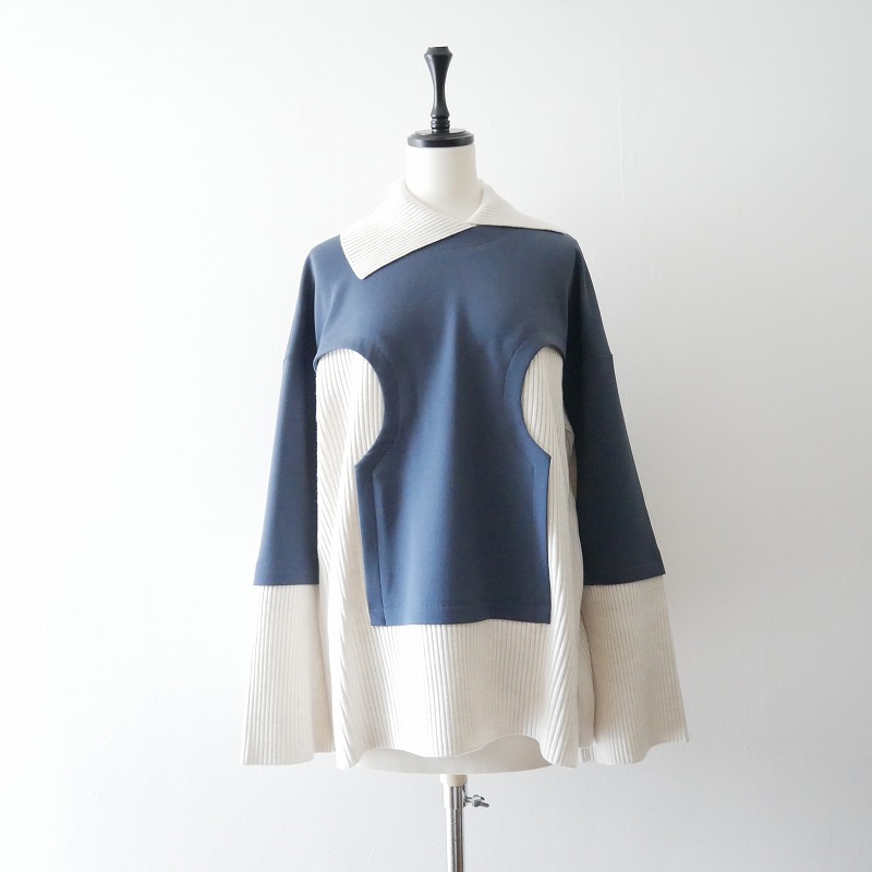 ENFOLD ダブルクロス 1 ニットレイヤード プルオーバー