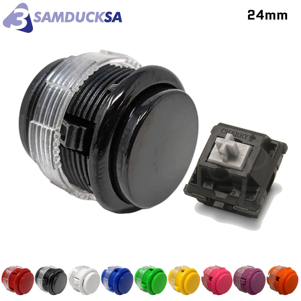 Crown Samducksa SDB-203-S 24mm Silent Arcade Button - Solid Cherry