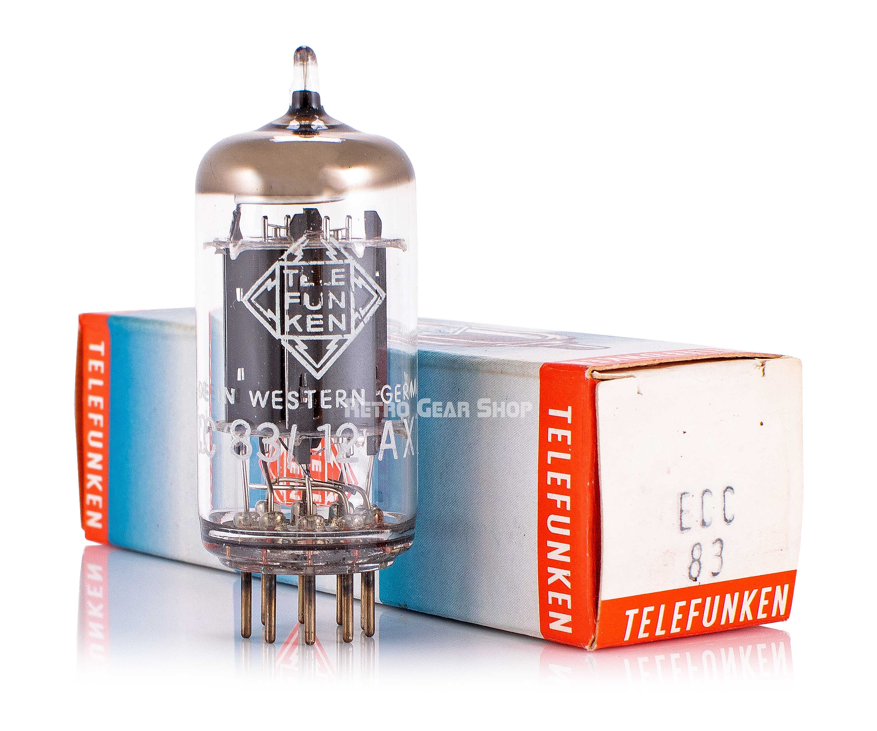Telefunken ECC83 12AX7 Tube Smooth Plate Diamond Bottom Vintage