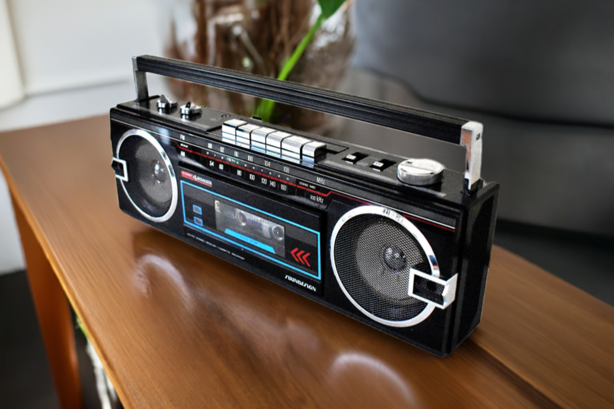 Soundesign Model 4628BLK AM FM Cassette Mini Boombox Radio! Sounds