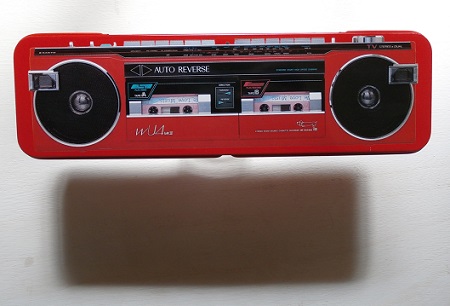 SANYO ラジカセ”おしゃれなテレコU4(MR-WU4 MKIII)”プリント 缶ペン