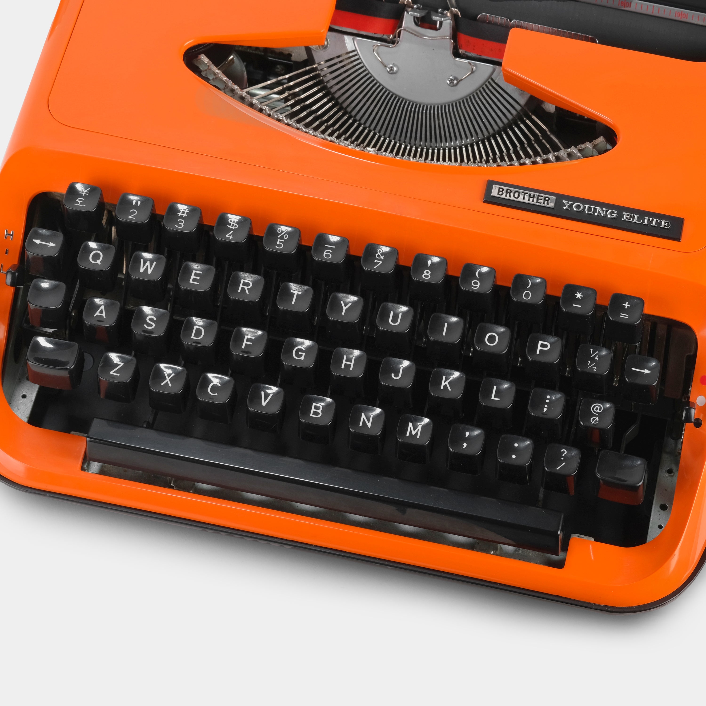 Brother Young Elite Orange Manual Typewriter and Case