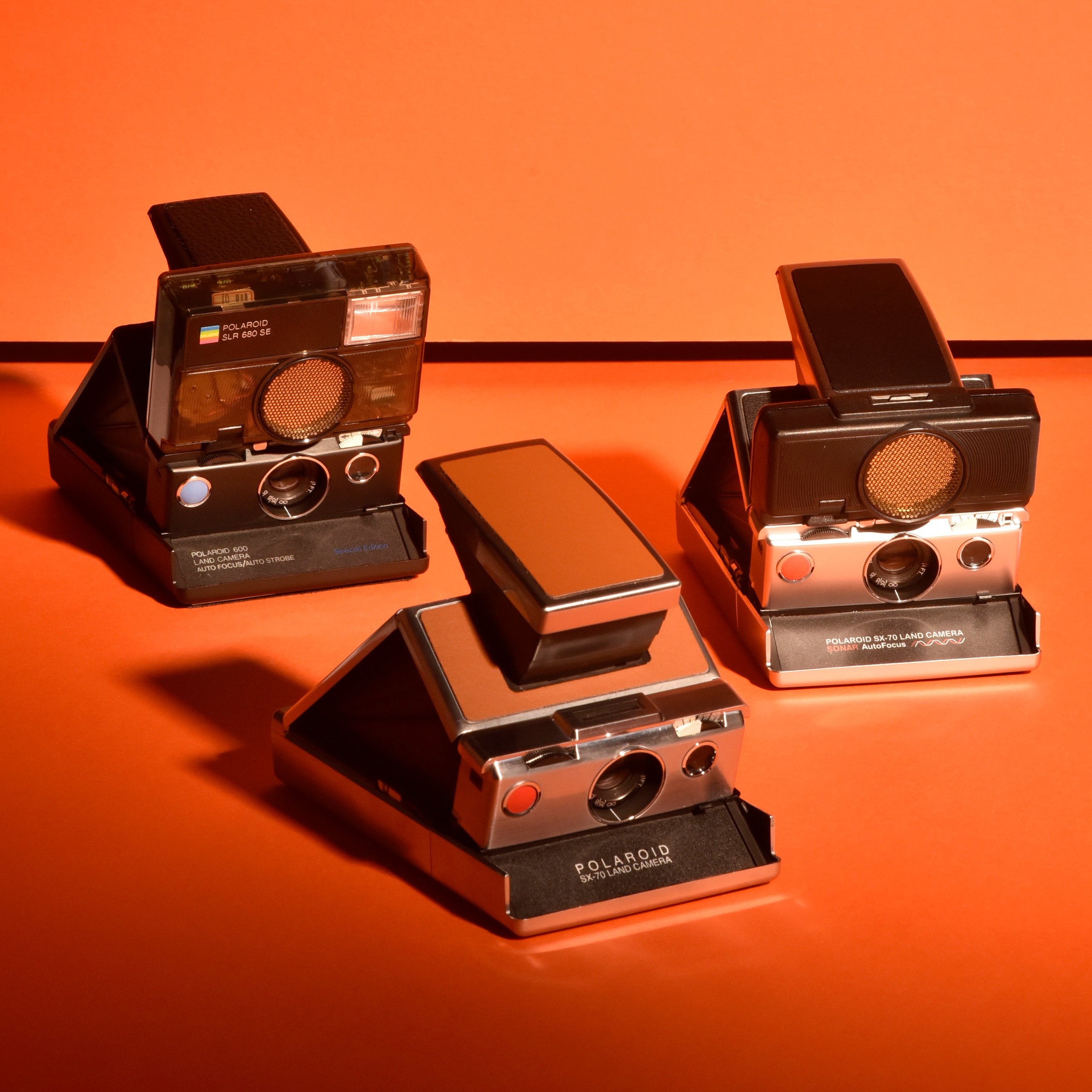 Polaroid SX-70 Sonar Autofocus Chrome Folding Instant Film Camera