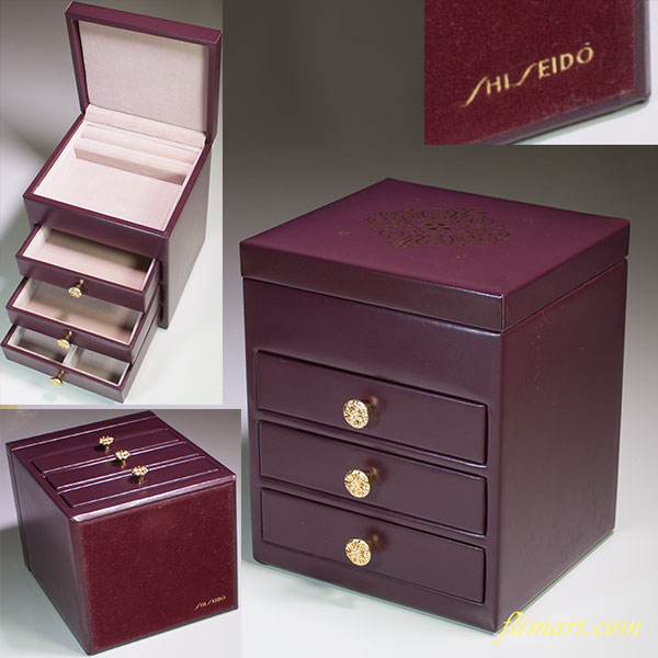 資生堂花椿会プリオール記念品1965年革ケース化粧箱 : レトロ