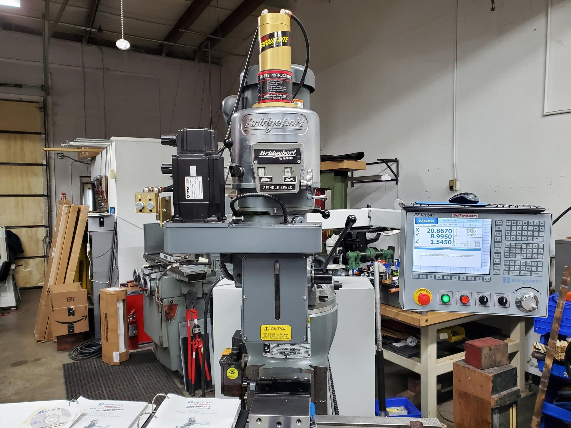 Bridgeport Hardinge EZ Vision 3 Axis CNC Knee Mill, 2007