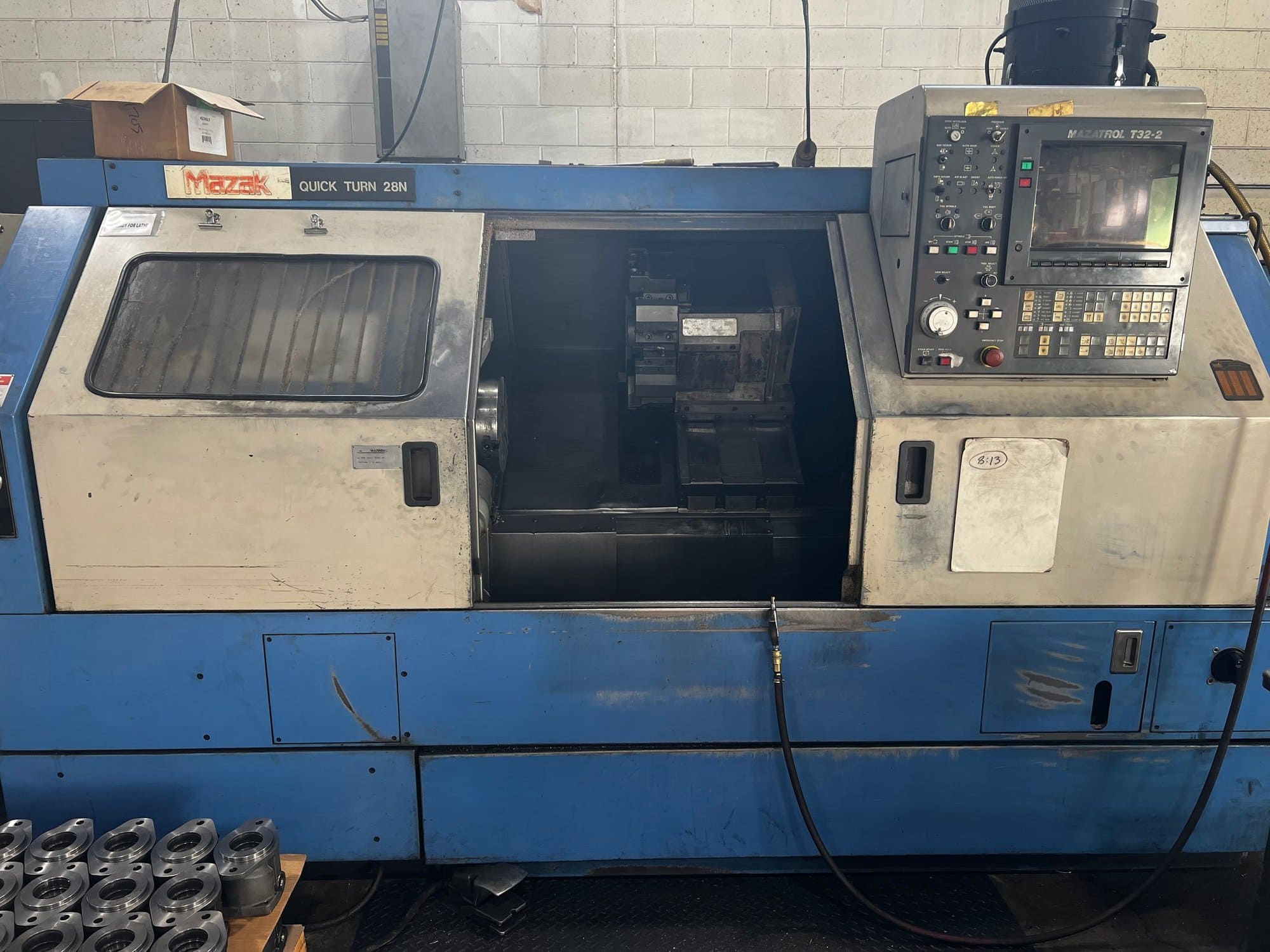 Mazak QT28 CNC Lathe, 1989 - Tailstock, Chip Conveyor - Revelation