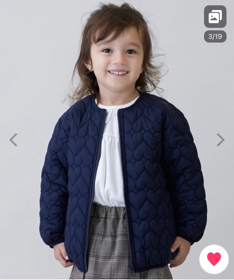 petit main ジャケット ブルゾン ハートキルティングジャケット キッズ