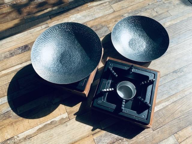 コンロ台 民芸調コンロセット 一人焼肉 ブラック 黒 無地 キャンプ