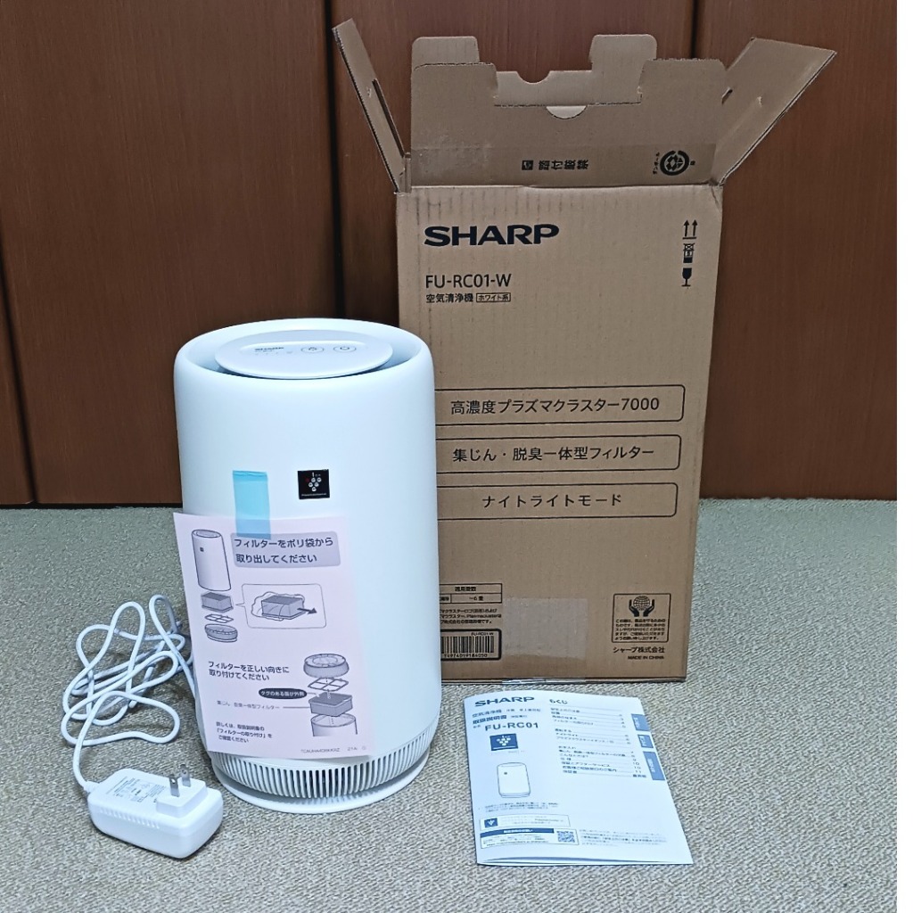 SHARP プラズマクラスター7000 空気清浄機 FU-SC01-W ホワイト 空気