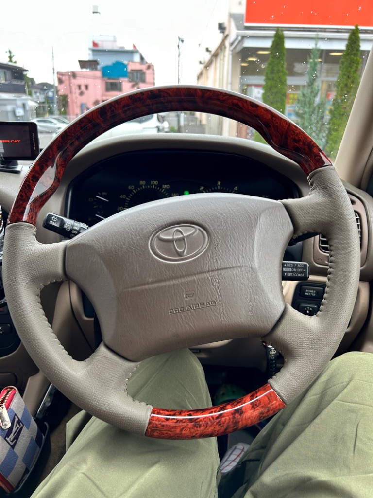 ランドクルーザー 100 前期 ウッド レザー コンビ ステアリング 直径