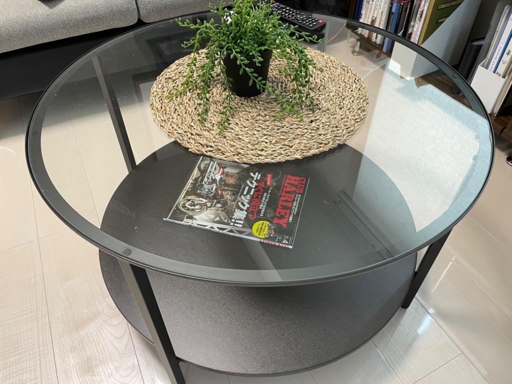 イケア（IKEA） コーヒーテーブル 75cm ガラス ブラックブラウン 黒 茶