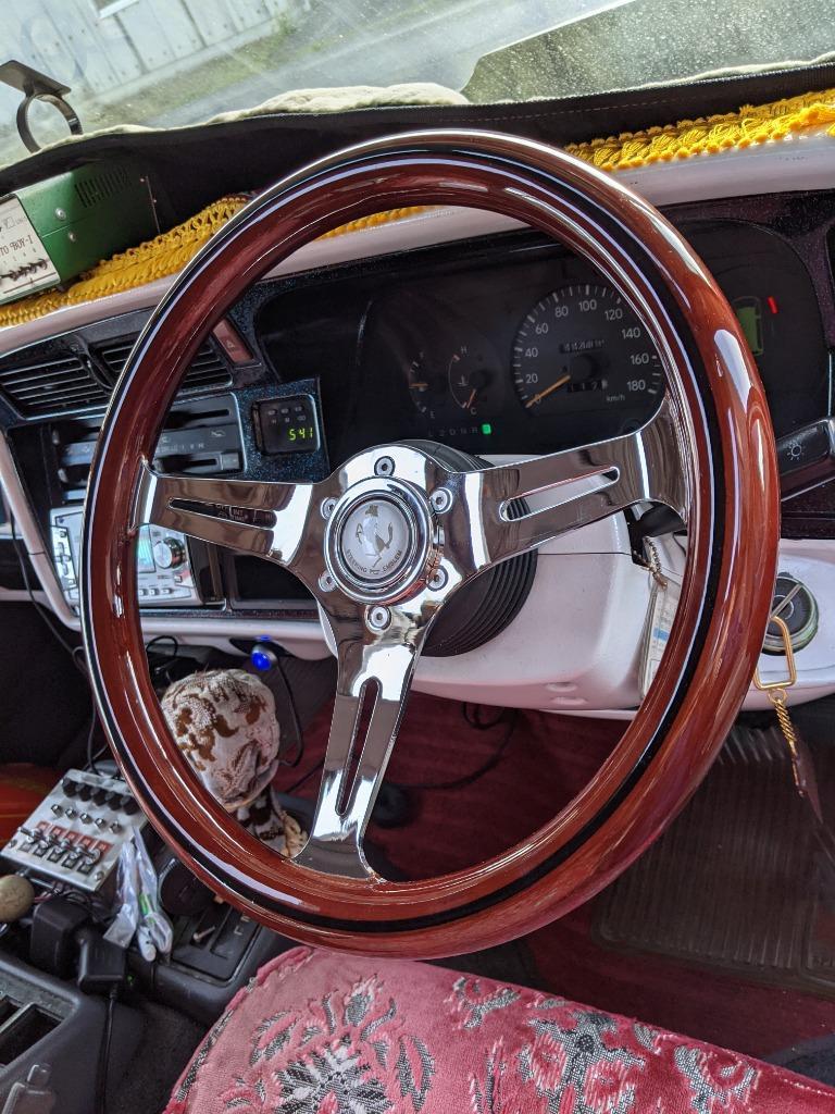 大特価品!高級ウッドハンドル ナルディタイプ 35パイ (ホーンボタン