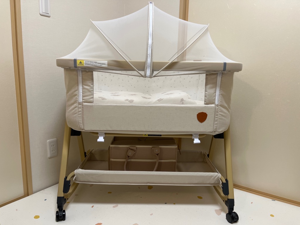 11h32 HZDMJ ベビーベッド ベージュ25年4月購入品 HZDMJ ベビーベッド