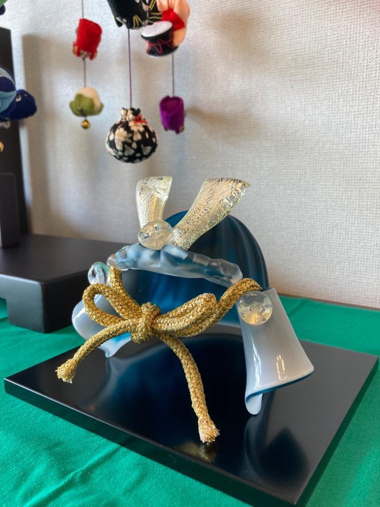 ガラスの兜 蒼の兜 五月人形 子供の日 かぶと カブト コンパクト