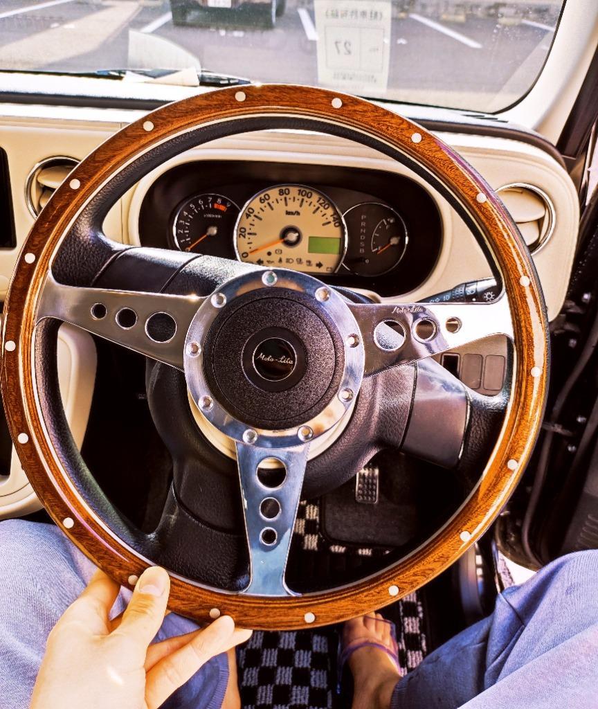 モトリタMK3ウッドステアリング・14インチ フラット : ミニマルヤマ