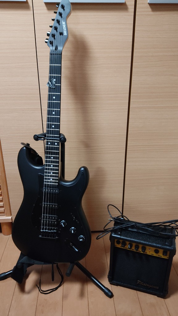 SELDER エレキギター ブラックマット仕様 STC-04 13点初心者セット