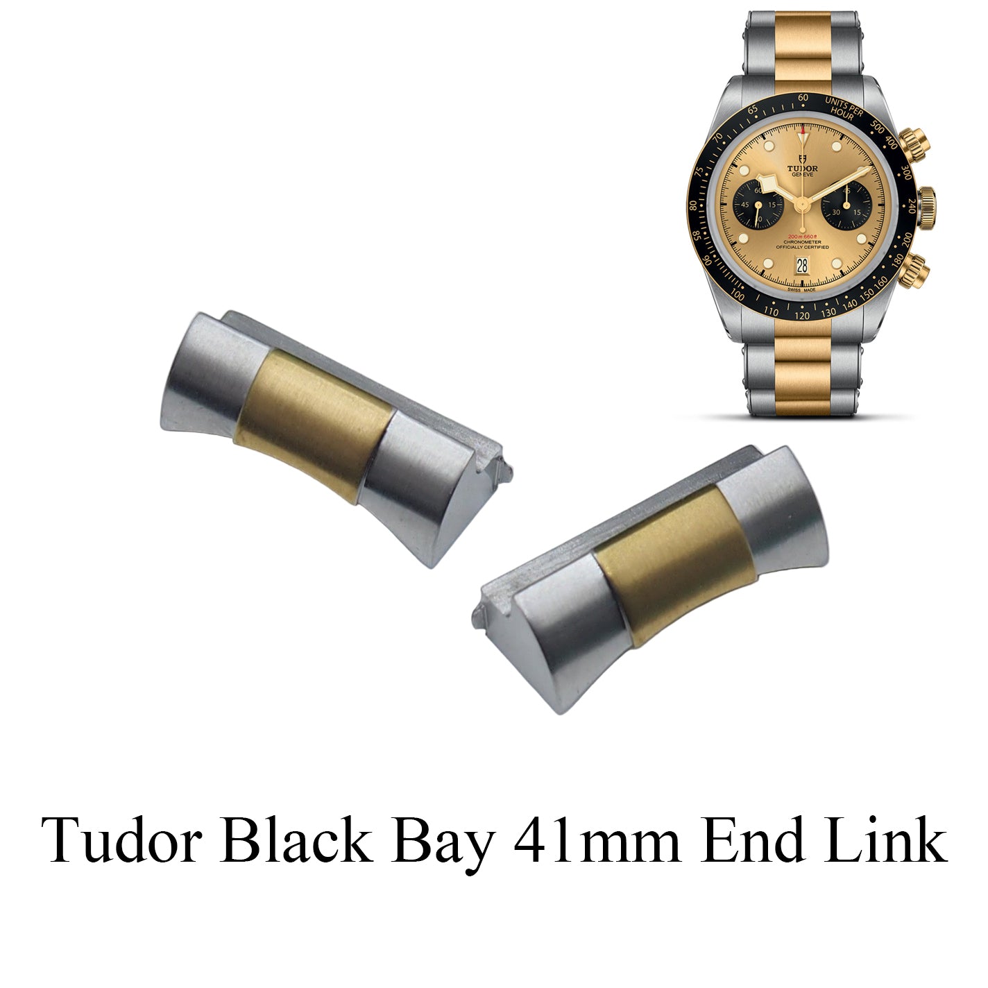 22mm Gold/Steel Stainless End Link For Tudor Black Bay 41mm