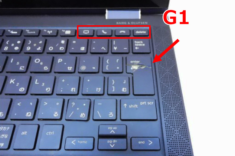 HP Dragonfly G1 G2 キーボードのEnterキーが割れる症状について