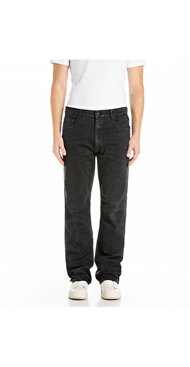 NEW ブーツカットCLEY ブラックオーバーダイストレッチデニム｜REPLAY