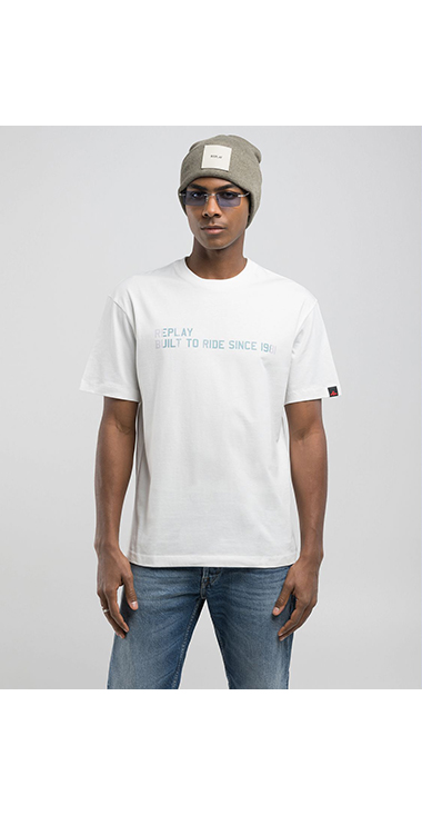 リラックスフィット ベーシックジャ－ジーコットンプリントTシャツ