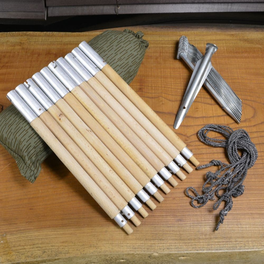 ドイツ軍放出品 テント用ポール&ペグセット 旧東ドイツ 収納袋付き