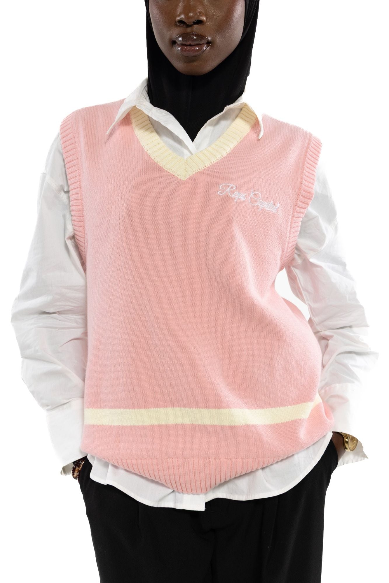 Knit Sweater Vest - Pink – Reps Capital Clothing