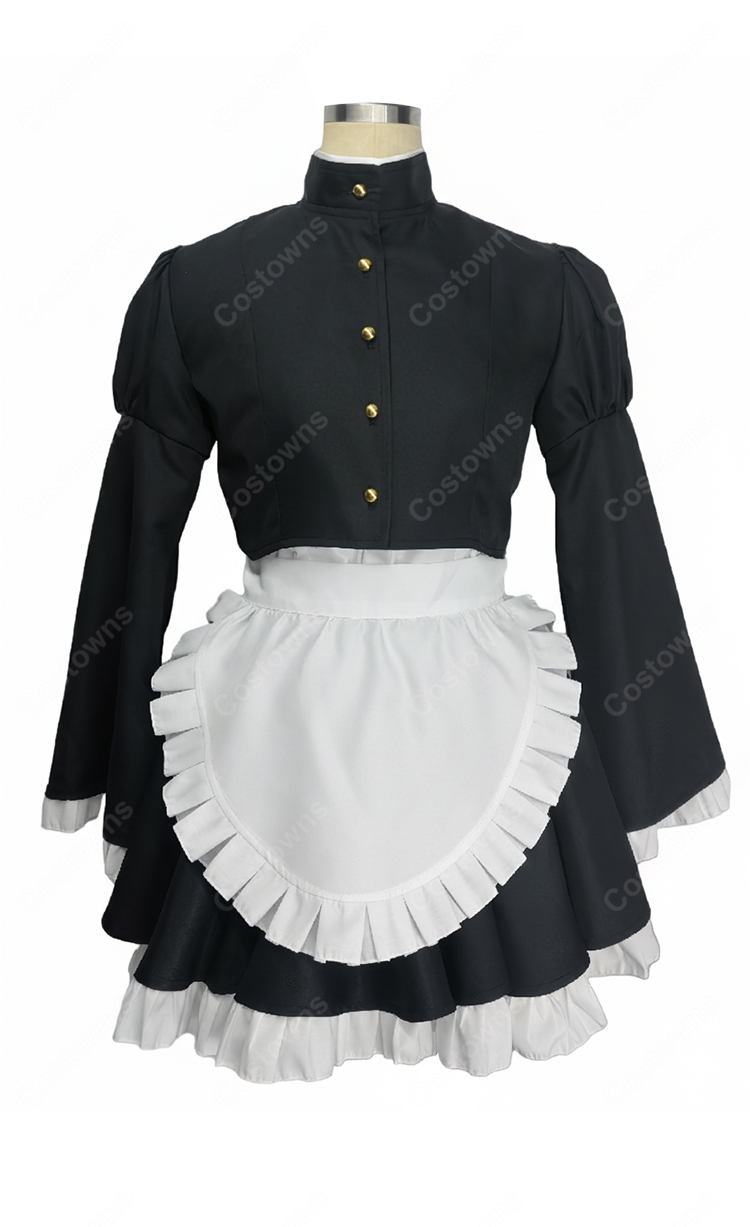 メイド教育 没落貴族 瑠璃川椿 メイド服 コスプレ衣装 - Costowns