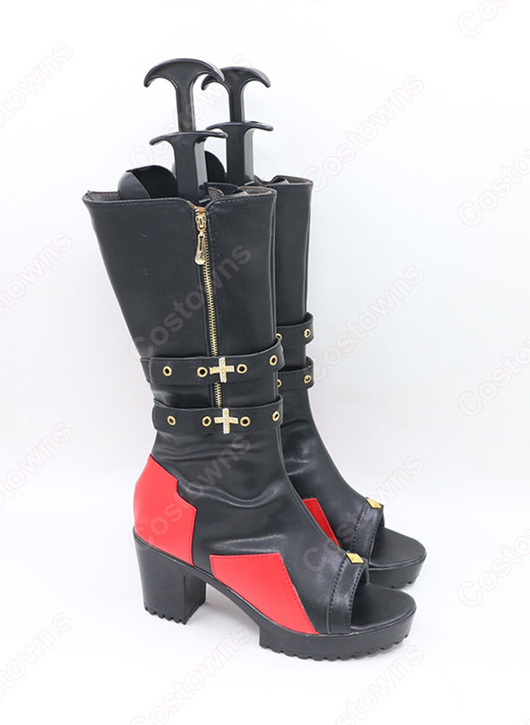 Vtuber ホロライブ 星街すいせい 東洋風スーツ衣装 白＆黒 コスプレ靴