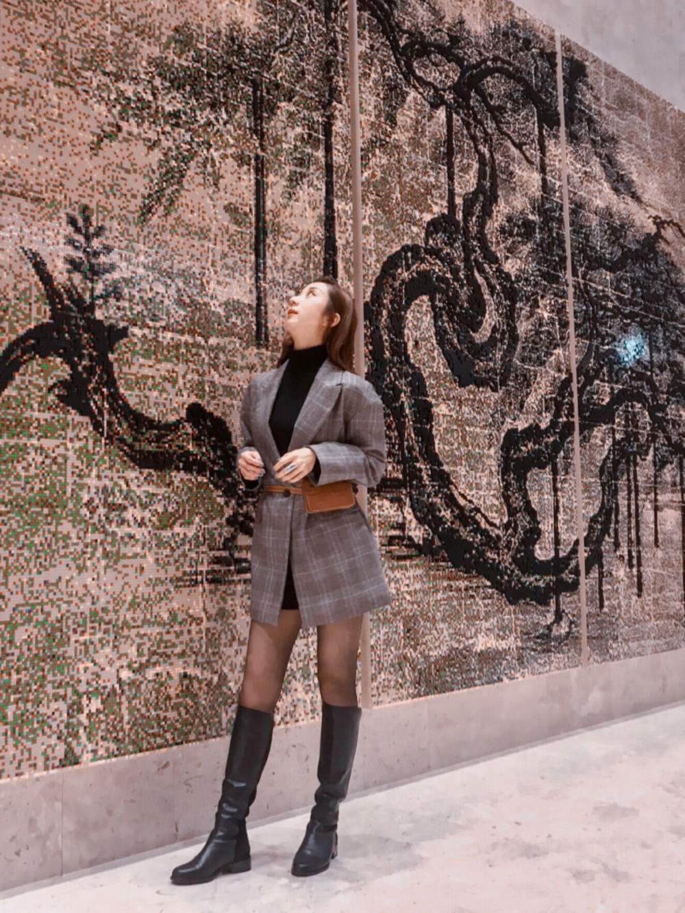 ブラック ロングブーツ BALLY（バリー） x ZARA（ザラ） グレー グレン