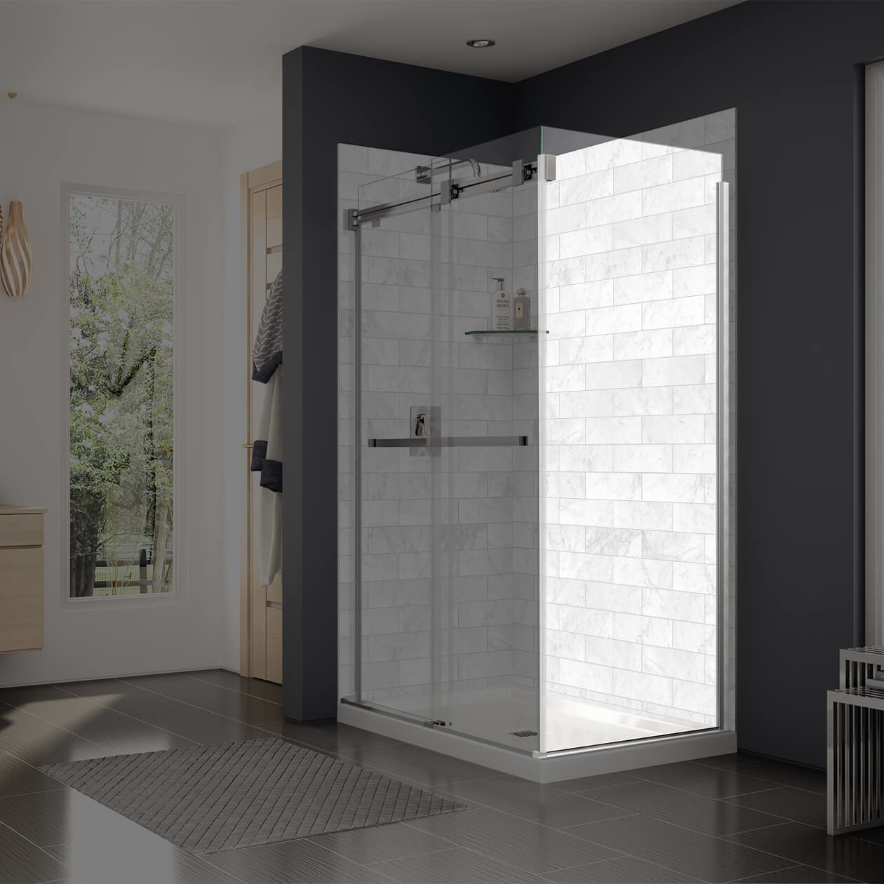 Duel and Inverto Return Panel for 32 in. Base with Clear glass in