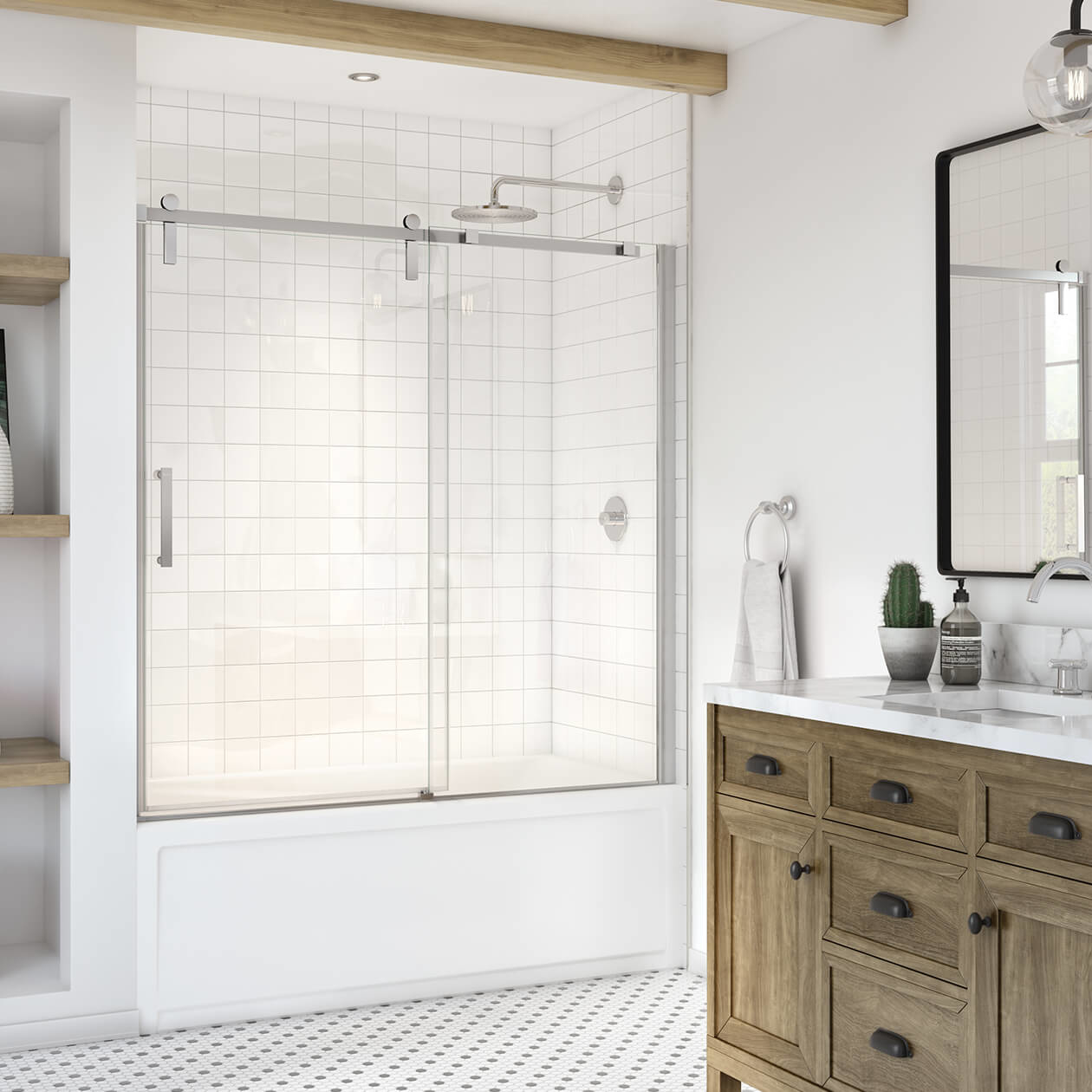 Gallery TS-6030 AcrylX Alcove Left-Hand Drain Two-Piece Tub Shower