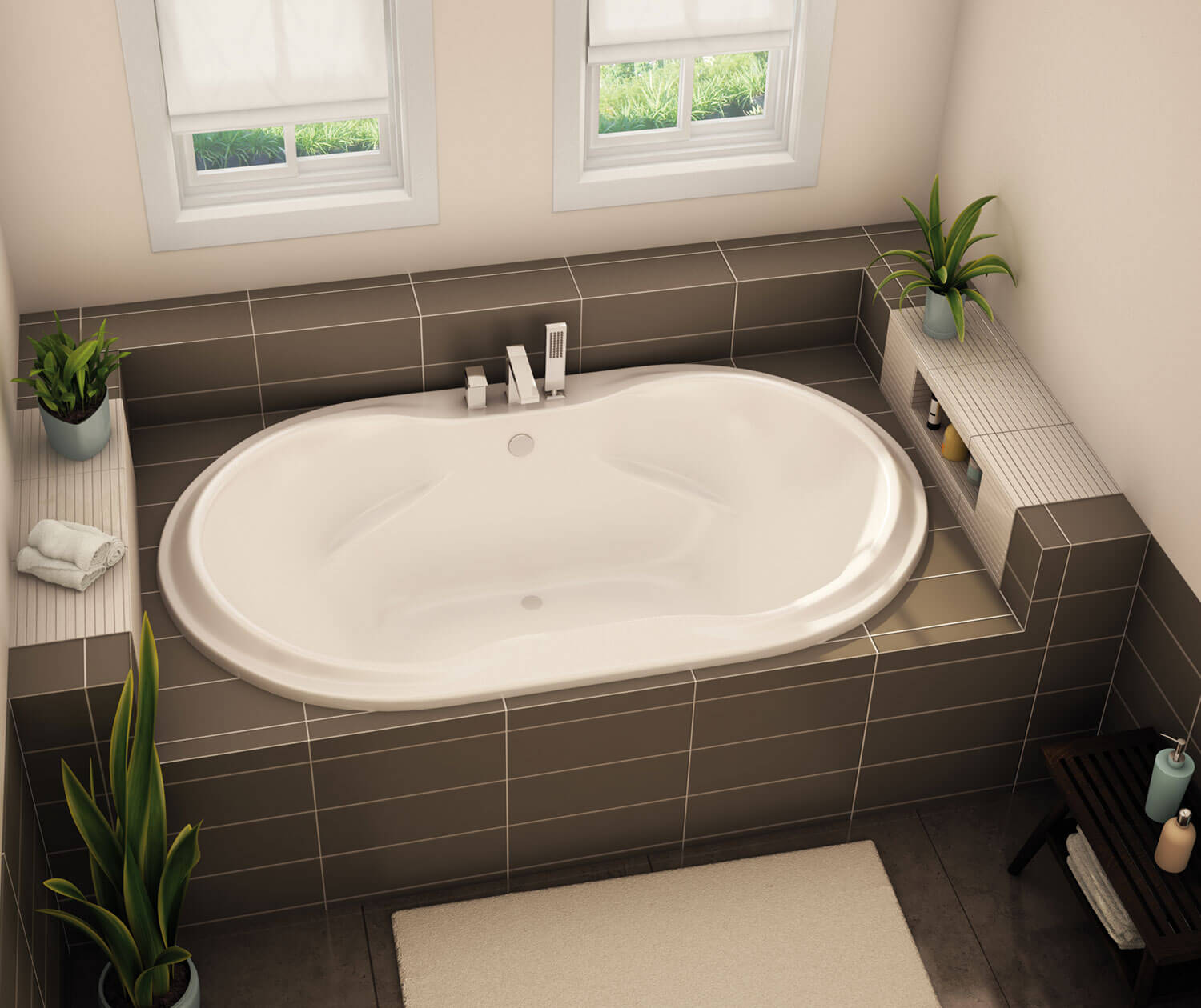 SBOO-4272 AcrylX Drop-in Center Drain Bath in White | Bathtub, Aker