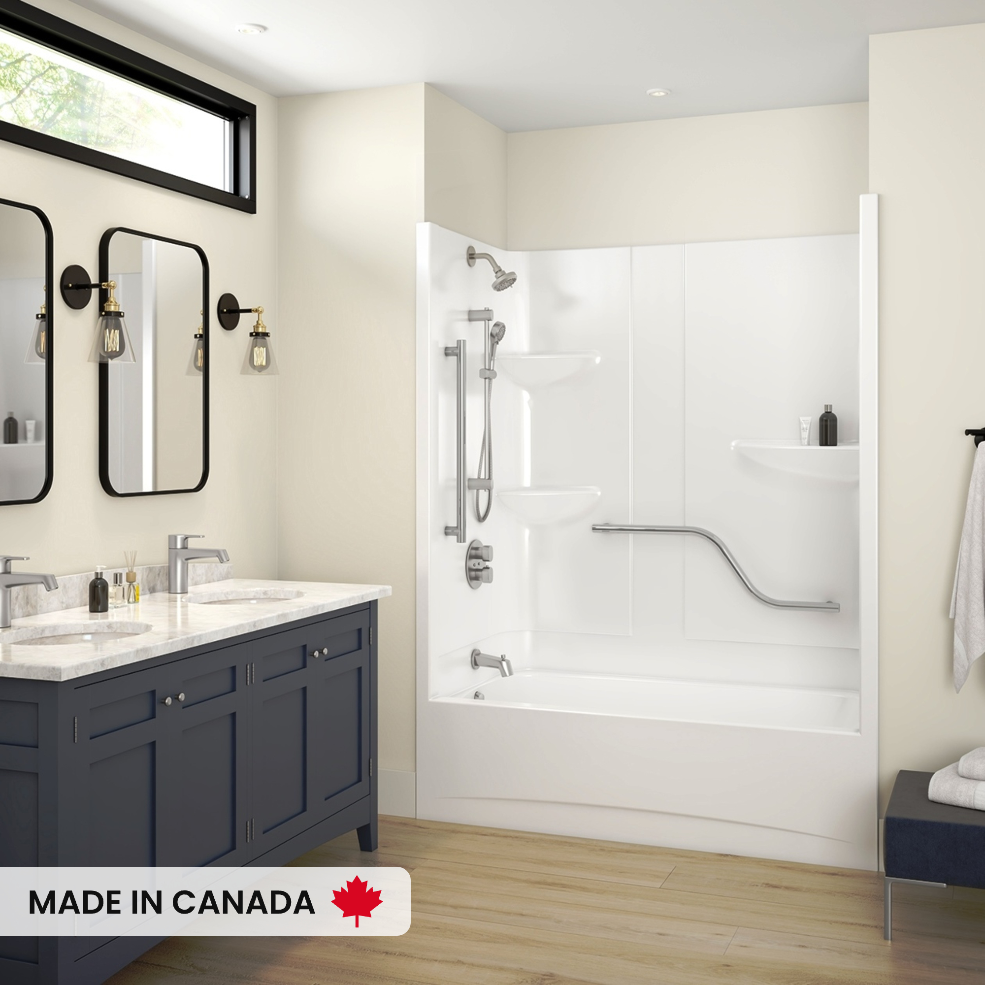 Allia Access TS-6032 AFR Acrylic Alcove Left-Hand Drain One-Piece