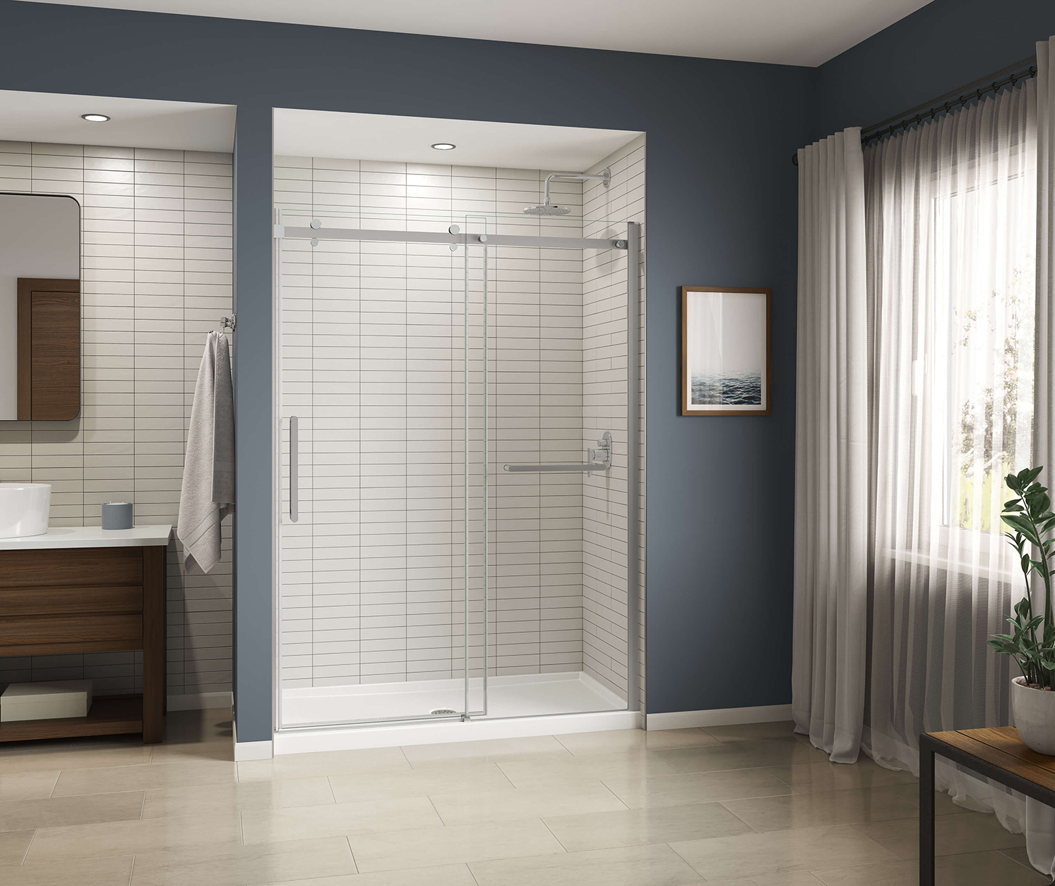 Icon SB6032 AcrylX Alcove Center Drain Shower Base in White