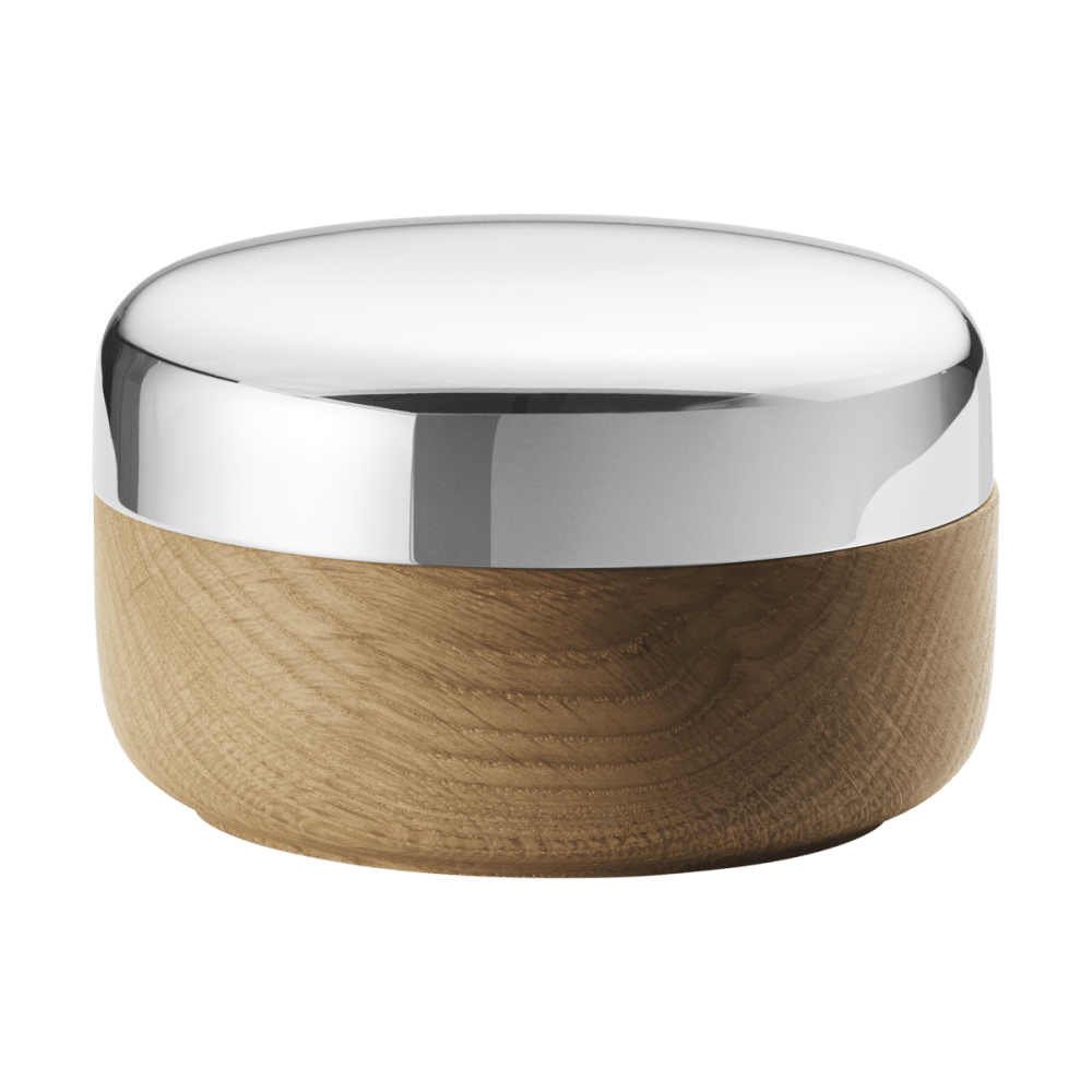 アルフレド（ALFREDO）塩入れ、オーク材 & ステンレススティール製