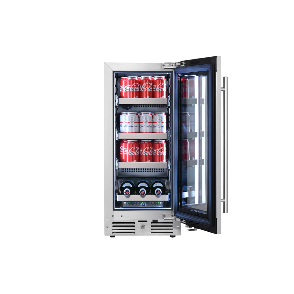 15″ Undercounter Stainless Steel Beverage Refrigerator – Right