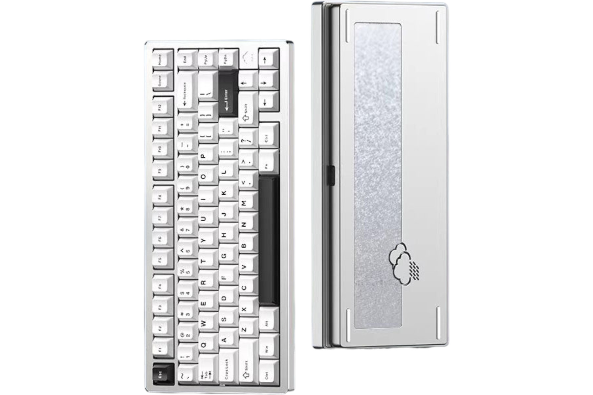 WOBKEY Rainy75 Lite - Silver Keyboard · Milktooth