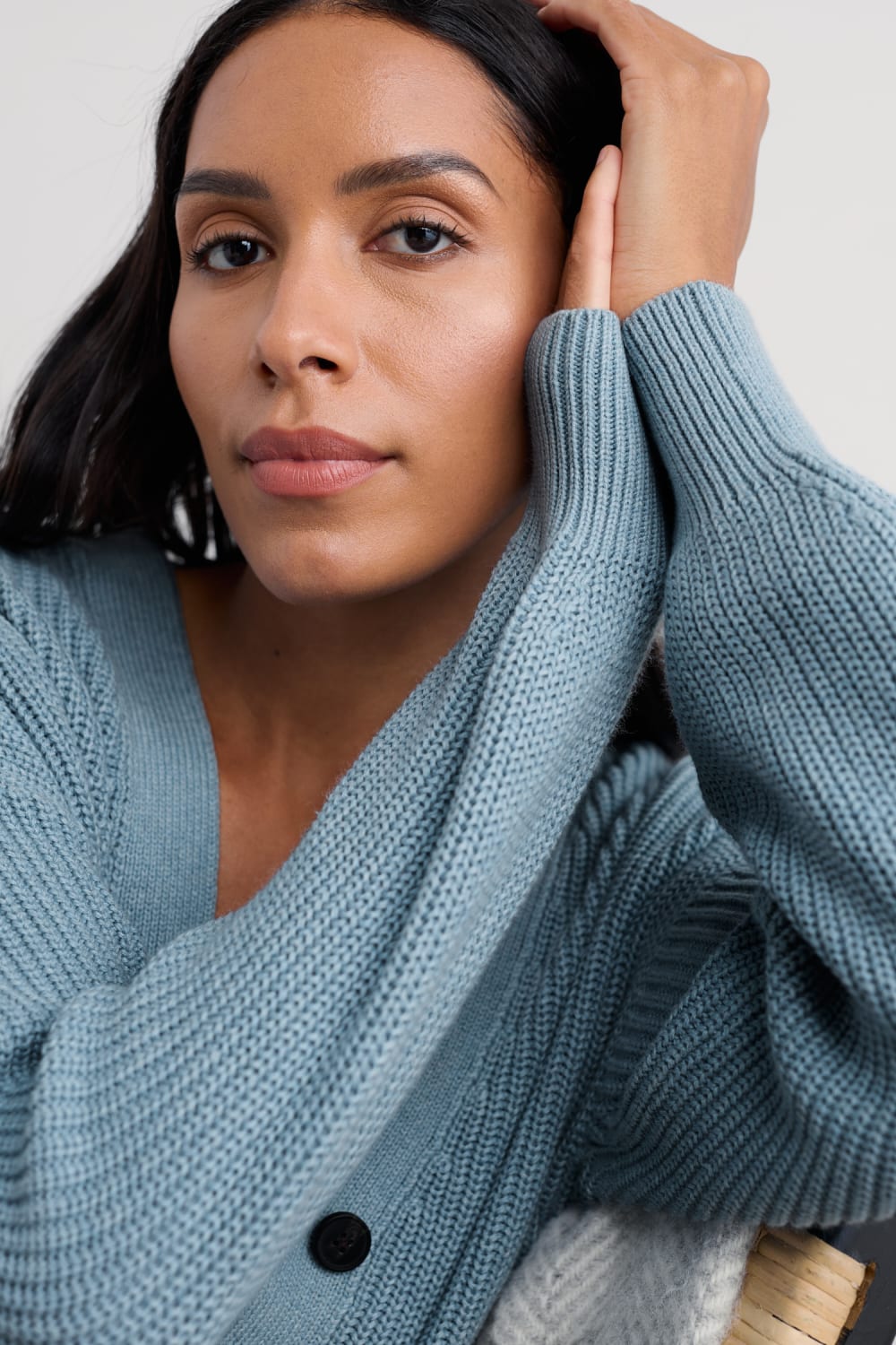 Winding Creek V-Neck Organic Cotton Slouchy Cardigan - Seasalt