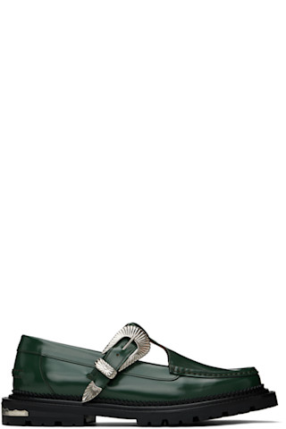 Toga Virilis: グリーン ポリッシュ ローファー | SSENSE 日本