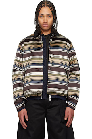sacai: マルチカラー ホリゾンタルストライプ ブルゾンジャケット