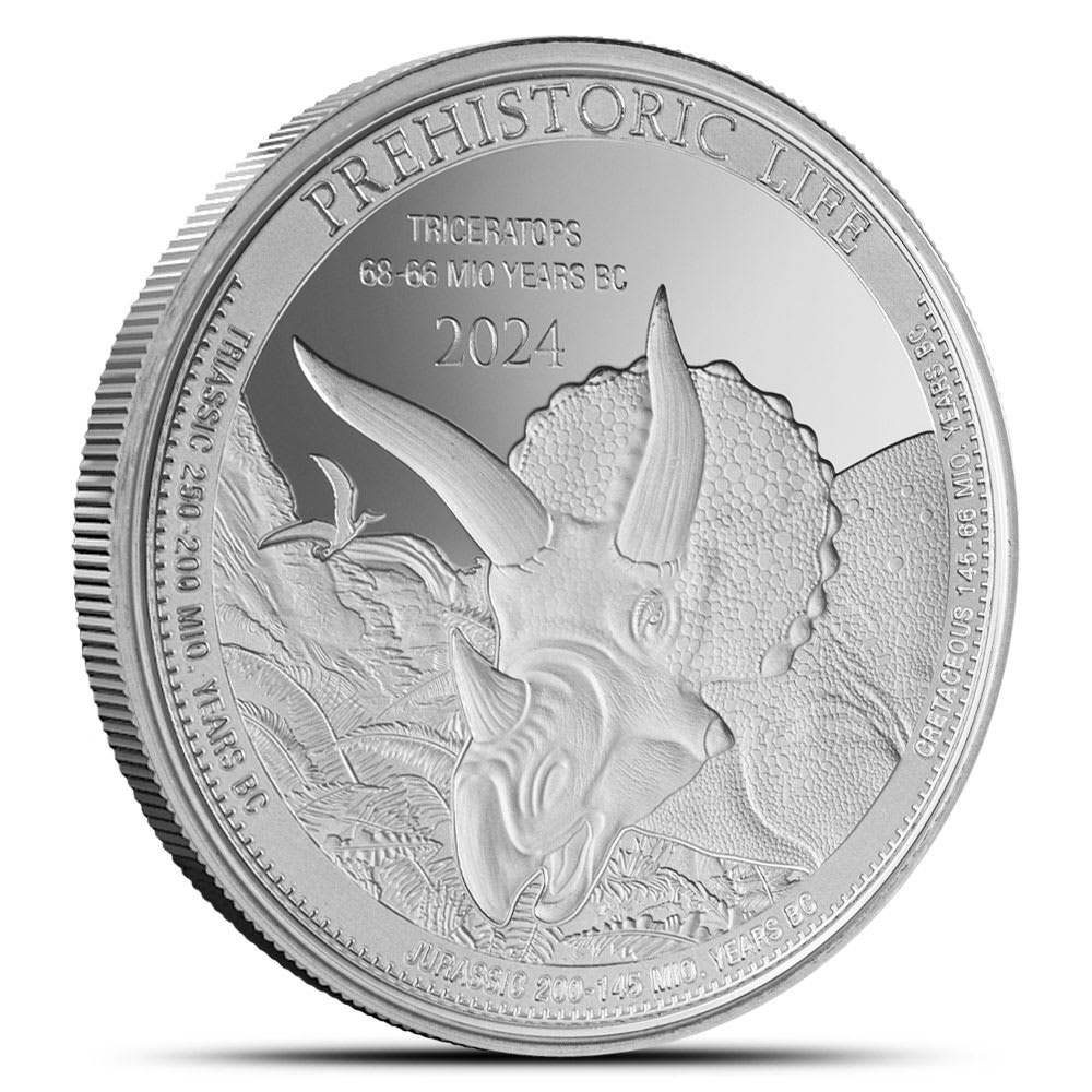 2024 1 oz Congo Silver Triceratops Coin (BU) | BullionMax ™