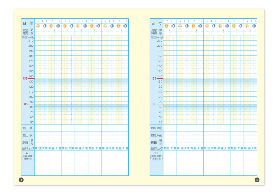 血圧手帳〈見開き2週間分タイプ〉 - 吉田印刷所