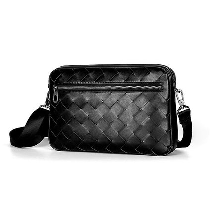 Whatna 2way 手作り編み込み 本革 ミニ セカンド バッグ メンズ ミニ