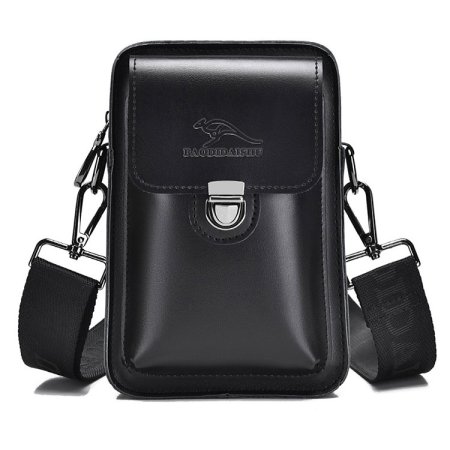 Whatna 牛革 ミニショルダーバッグ メンズ ミニウエストバッグ