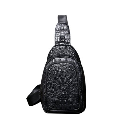 Whatna クロコダイル革 本革 斜めがけ ボディバッグ ワンショルダー